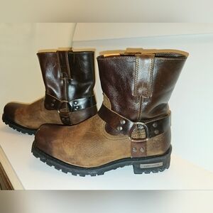 Milwaukee Leather Moto Anti Slip Water Resistant Men's Two-Tone Leather Boots